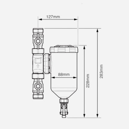 dimensions de Filtre Eliminator Vortex 500 1"