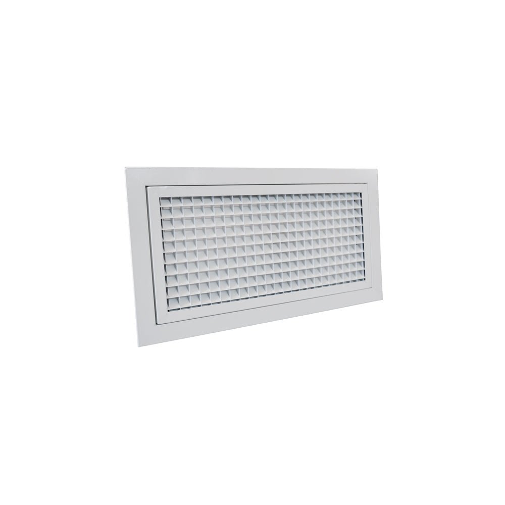 grille de reprise porte-filtre aluminium blanc mat 400x200 avec filtre