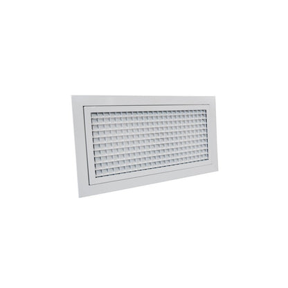 grille de reprise porte-filtre aluminium blanc mat 400x200 avec filtre