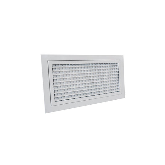 grille de reprise porte-filtre aluminium blanc mat 400x200 avec filtre