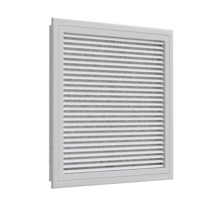 Grille de reprise porte - filtre aluminium blanc mat 600x600 mm - GRAD600X600