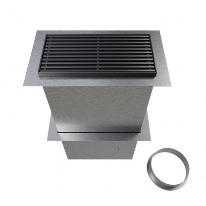 Grille de sol aluminium gris 300 x150 mm