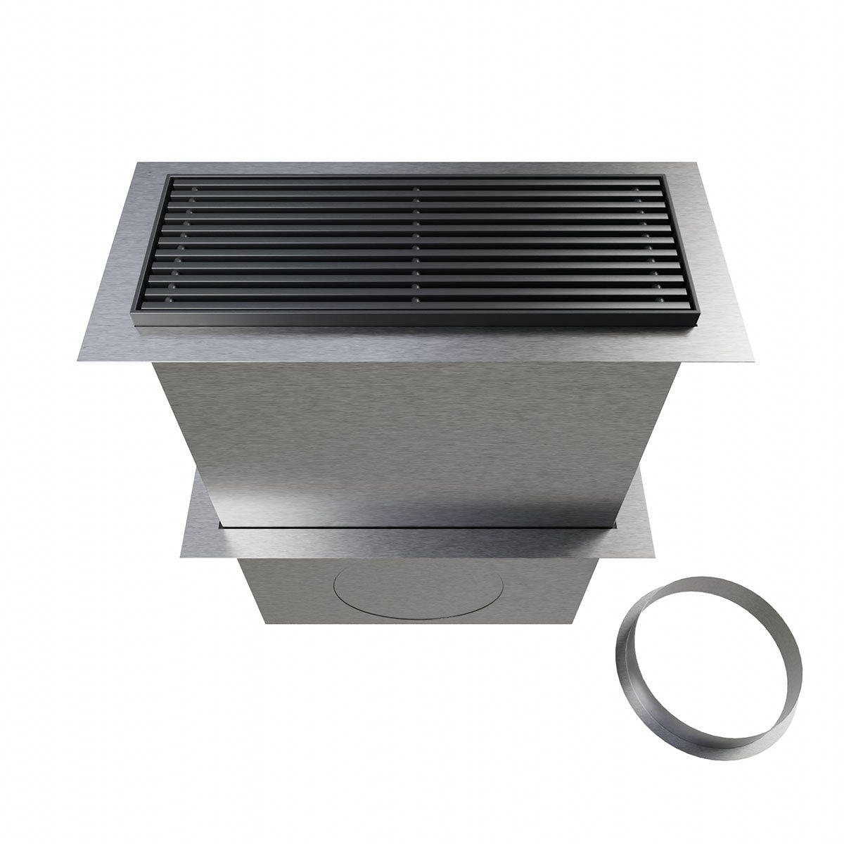 Grille de sol aluminium gris 400 x150 mm