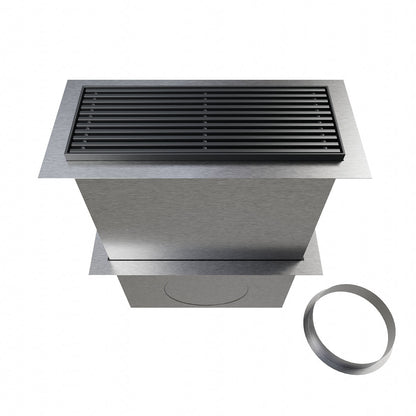 Grille de sol aluminium gris 400 x150 mm
