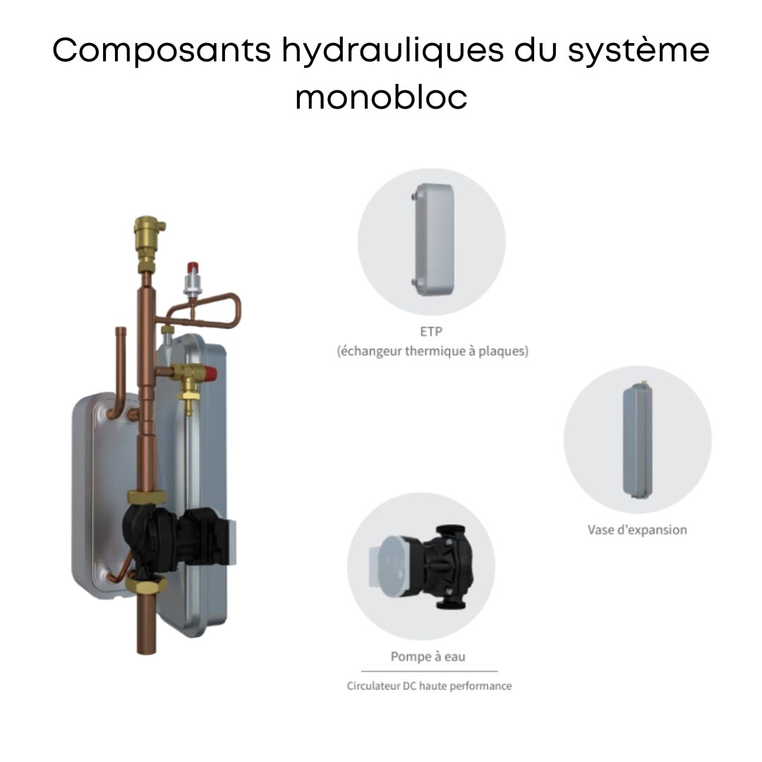 Composants hydrauliques du système monobloc