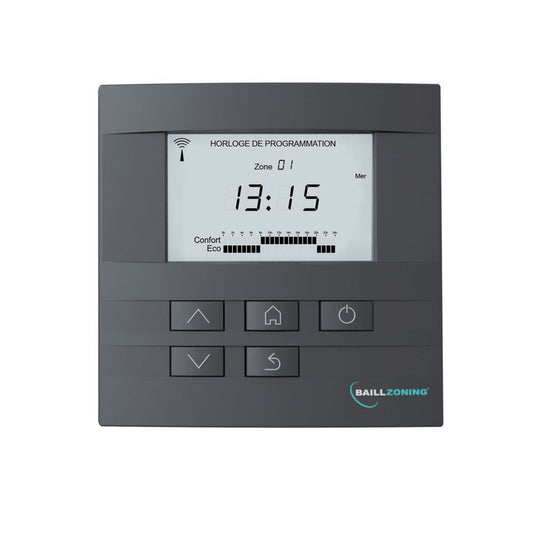 Horloge de programmation anthracite pour régulation baillzoning proreg ta