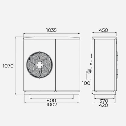 Dimension pac : 1035 X 1070 X 480