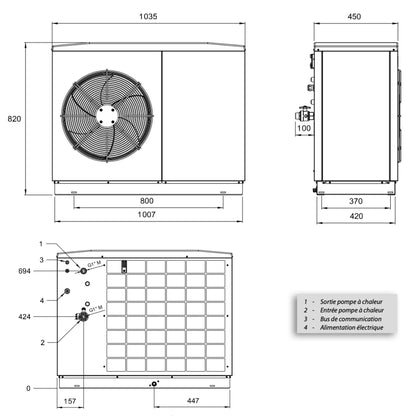 HTi70 Premium + 6kW - Pompe à chaleur - Bi - bloc #155006