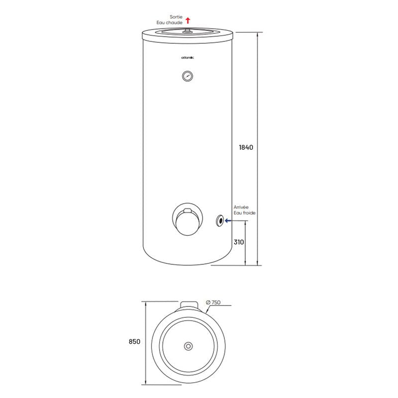 Chauffe eau électrique Immensio Vertical sur socle 500 litres