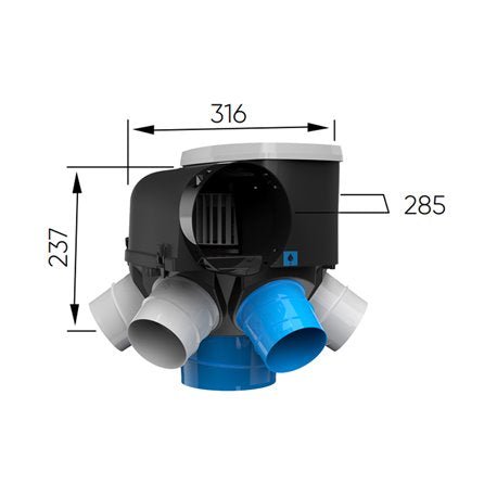 Kit VMC Simple Flux + 5 bouches Line Autocosy iH - 412289