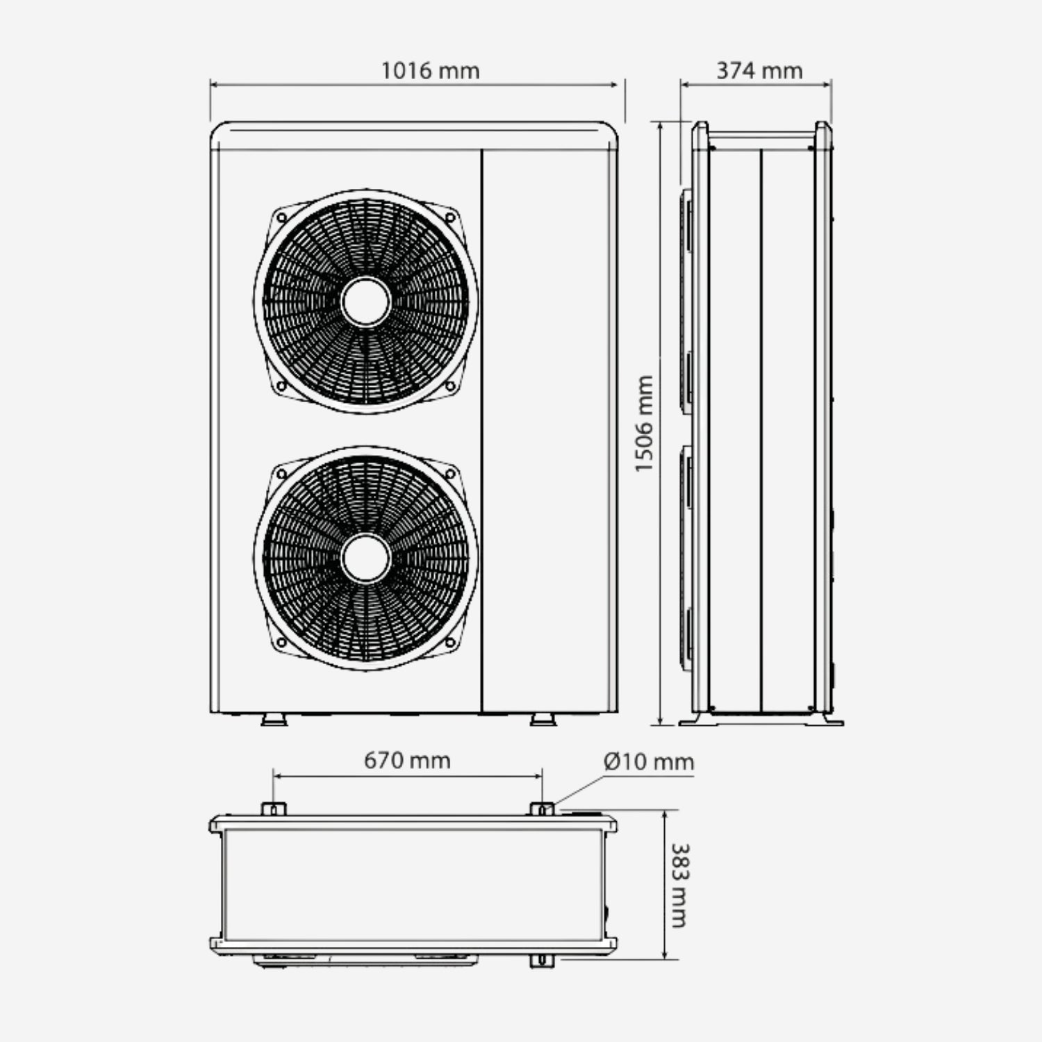 Dimensions du module extérieur