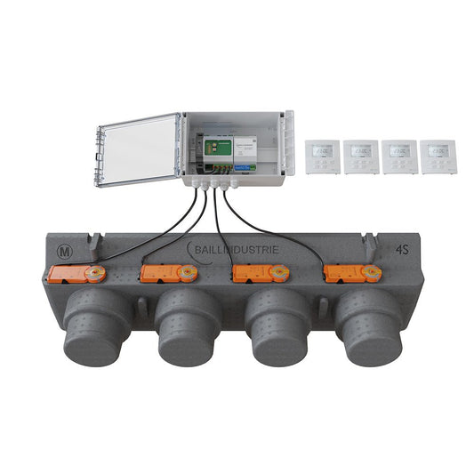 Pack de régulation 4 zones plénum 4s coffret et thermostats