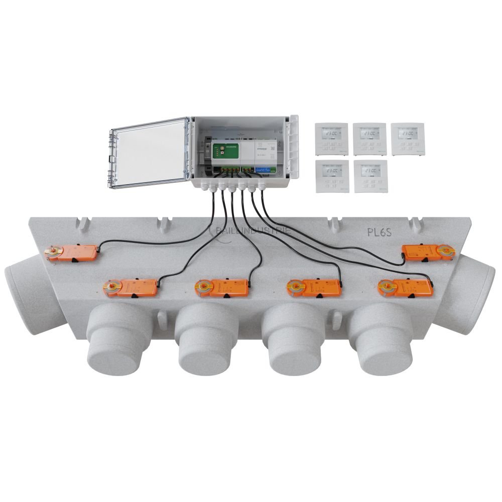 Pack de régulation à 5 zones - thermostat Blanc - PACK REGUL 5Z - 6M TB