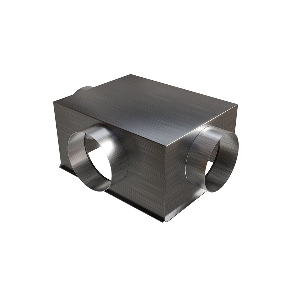 Plénum en acier galvanisé pour grille de reprise 500x400 mm - 3 piquages - #PLRACI/LAT500X400