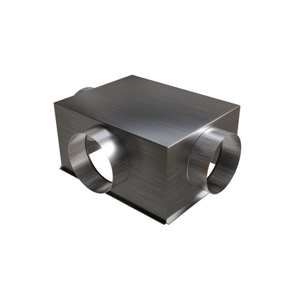 Plénum en acier galvanisé pour grille de reprise 500x400 mm - 3 piquages - #PLRACI/LAT500X400
