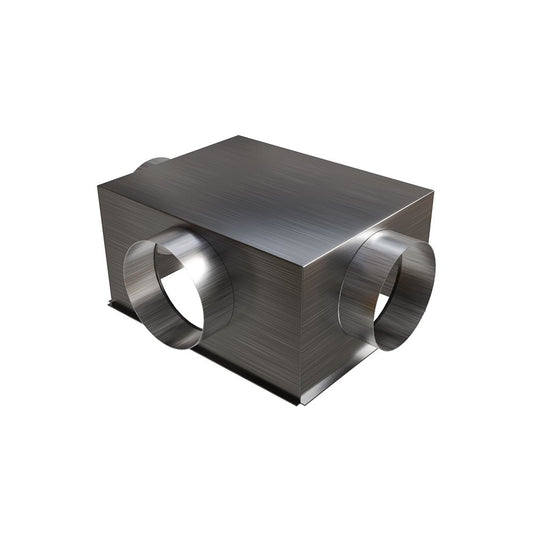 Plénum en acier galvanisé pour grille de reprise 500x400 mm - 3 piquages - #PLRACI/LAT500X400