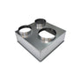 Plénum en acier galvanisé pour grille de reprise 600x600 mm - 3 piquages - #PLRACIAR600X600