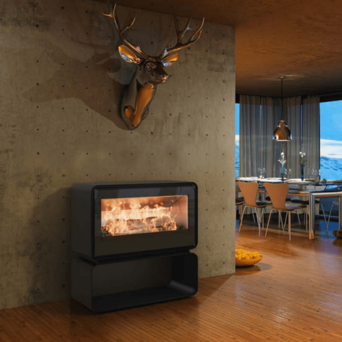 Poêle à bois Morvan Extr'M 7,6 kW Acier noir - 526235