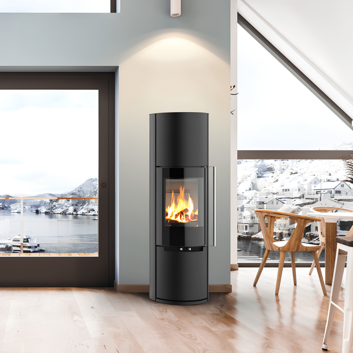 Poêle à bois Morvan Fusion'L 7 kW Acier noir - 526206
