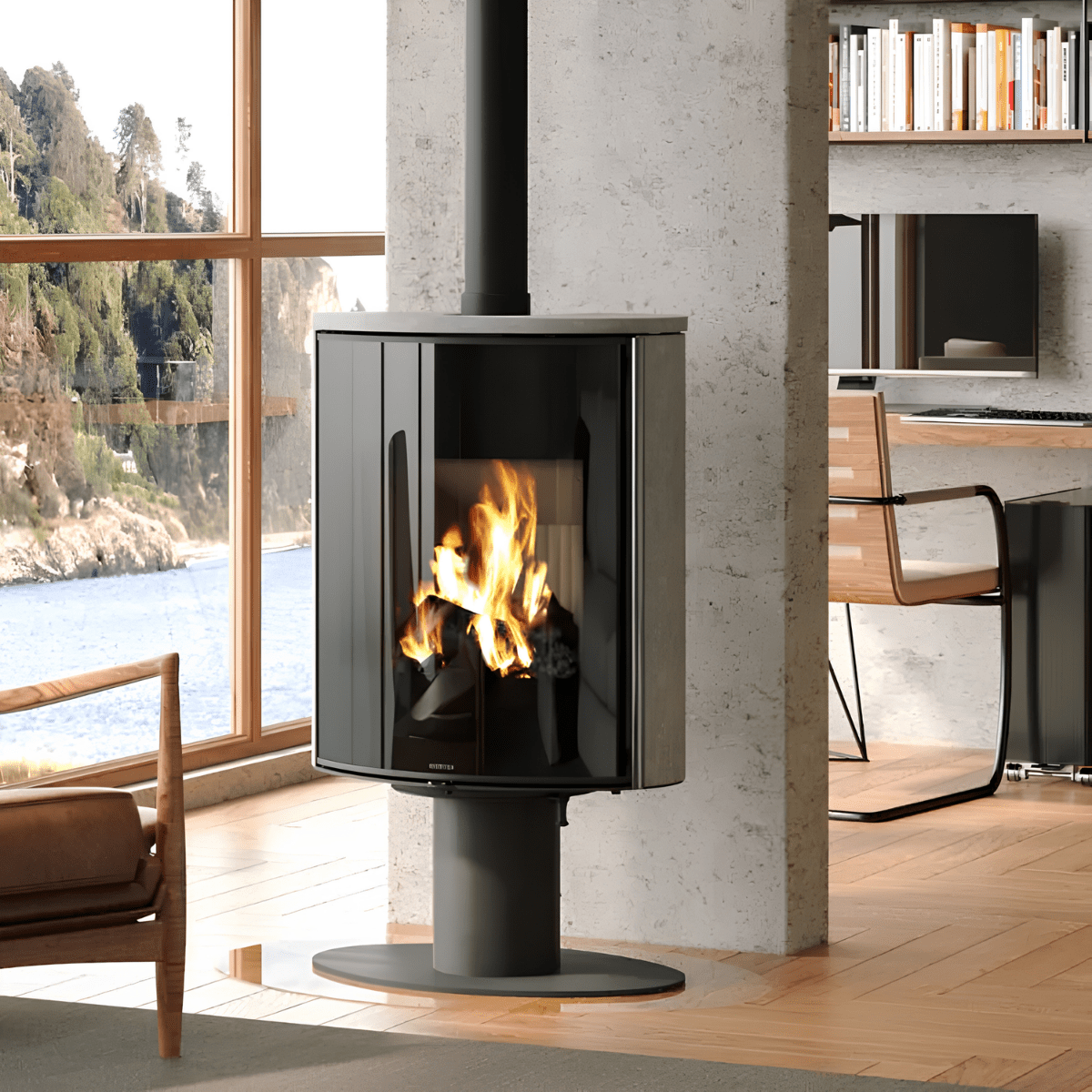 Poêle à bois Morvan Hemisph'R 6,3 kW Pierre ollaire - 526264