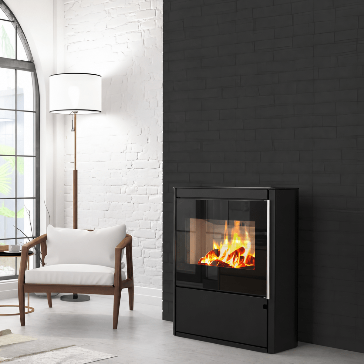Poêle à bois Morvan Horizon 8,1 kW Acier noir - 526214
