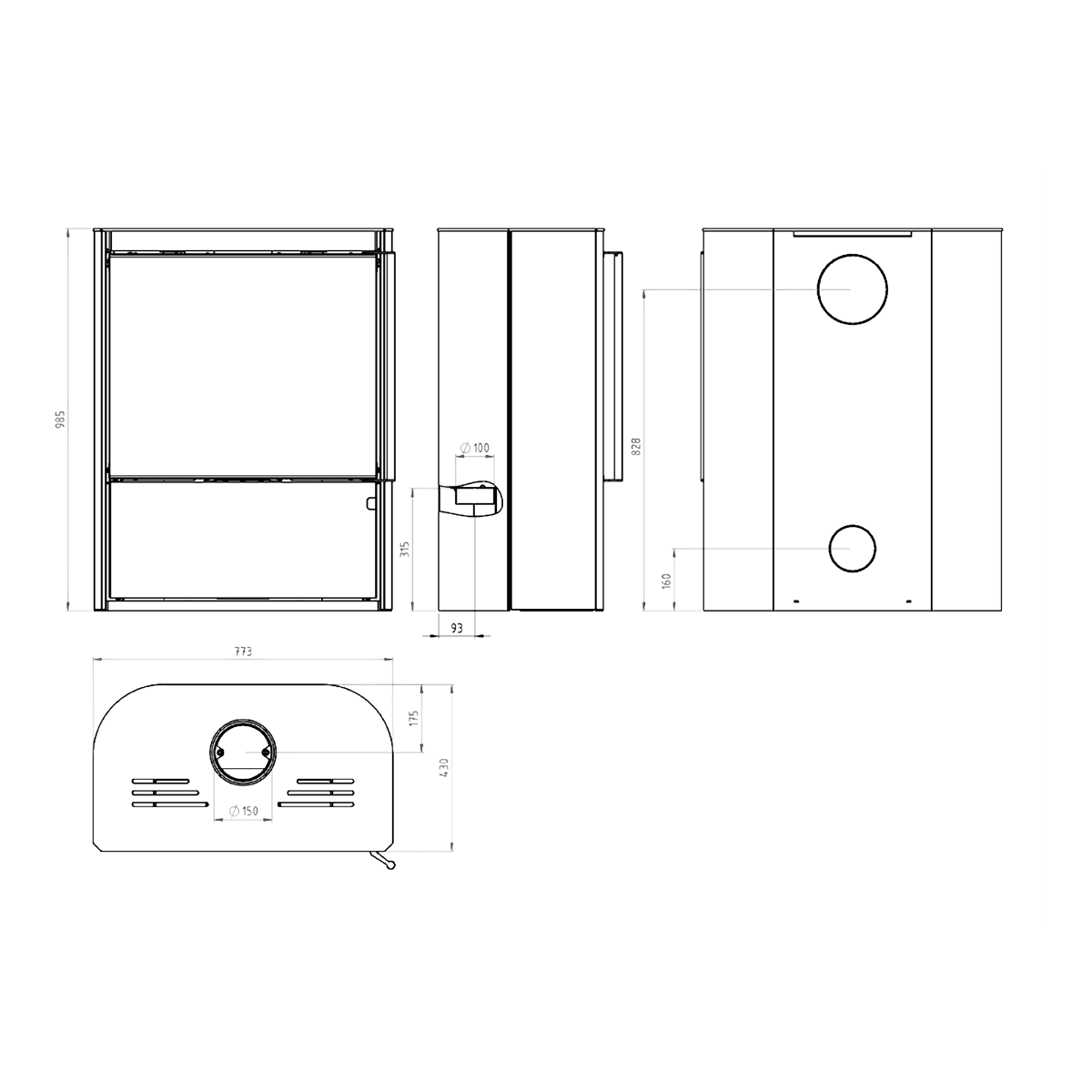 Poêle à bois Morvan Horizon 8,1 kW Pierre de taille - 526215