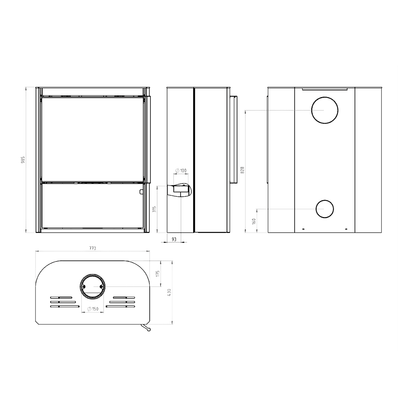 Poêle à bois Morvan Horizon 8,1 kW Pierre de taille - 526215