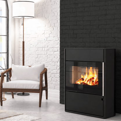 Poêle à bois Morvan Horizon'L 8,1 kW Acier noir - 526216