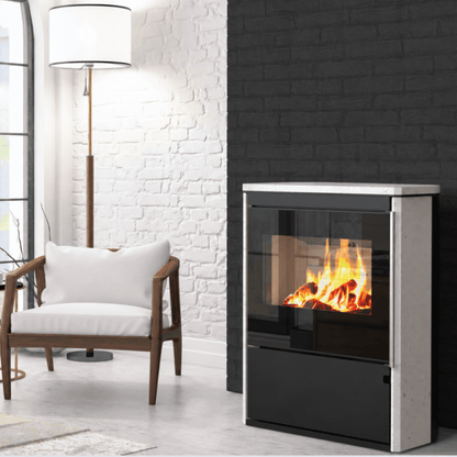 Poêle à bois Morvan Horizon'L 8,1 kW Pierre de taille - 526217