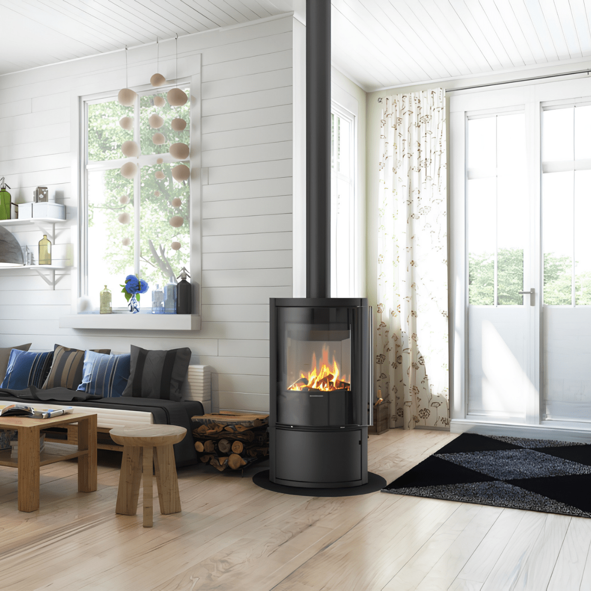 Poêle à bois Morvan Sol'R 7 kW Acier noir - 526232