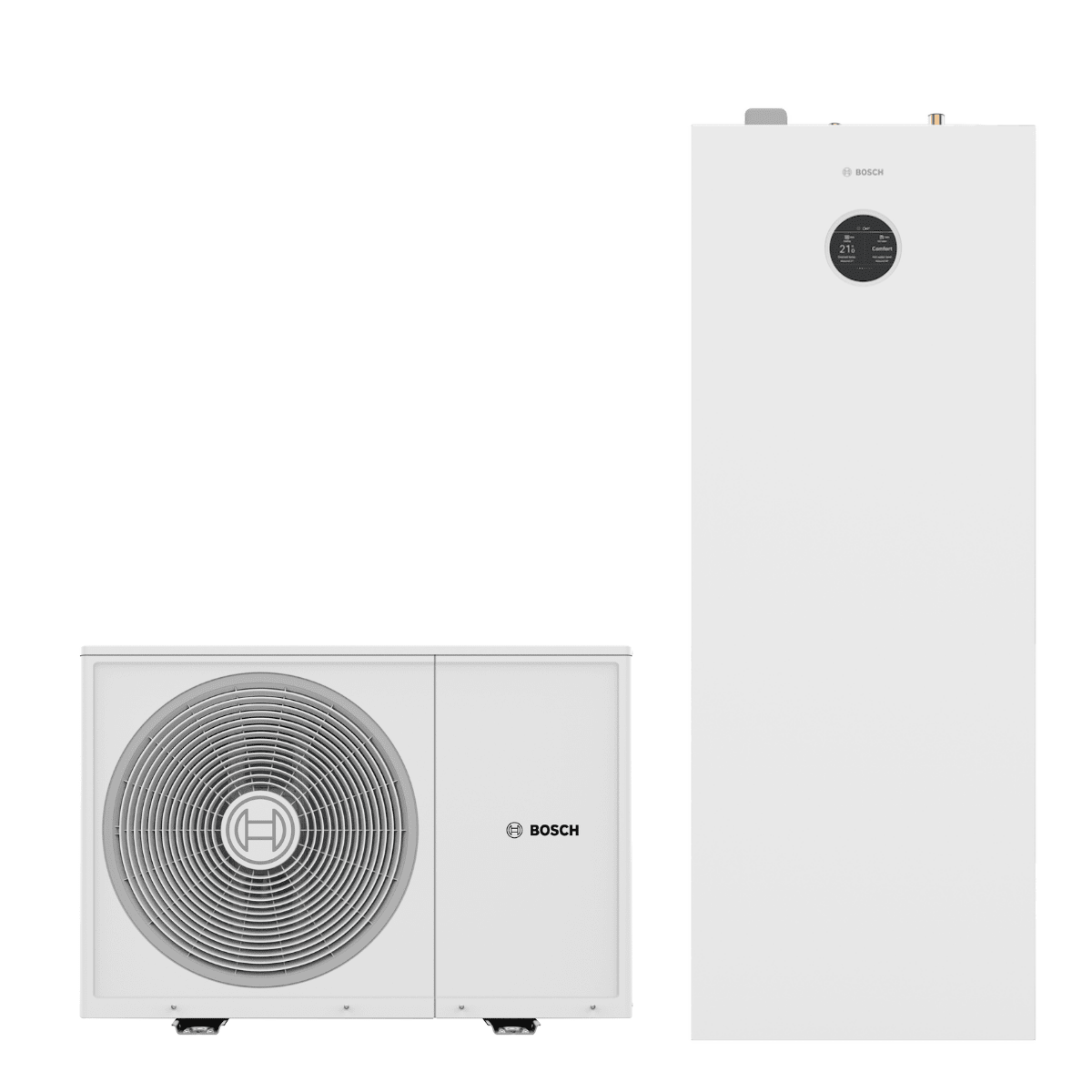 Pompe à chaleur air-eau Bosch Compress 3800i AW 7 kW Monophasé avec module intérieur double circuit et ECS 180 L - 8 755 000 541 + 8 738 218 570