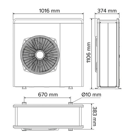 Pompe à chaleur air-eau Ariston Nimbus Plus 80 S Net - 8 kW Monophasé