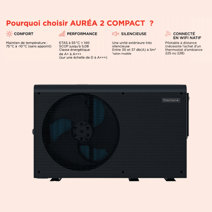 Pompe à chaleur air-eau Thermor Auréa 2 Compact - 12 Monobloc R290 Monophasé - 527372