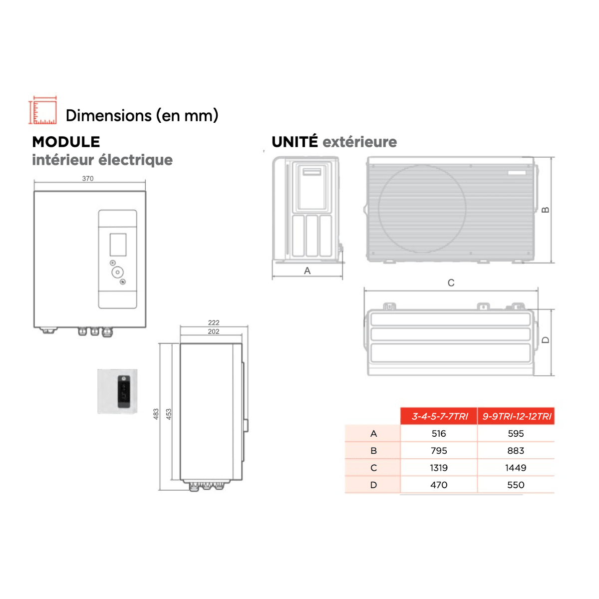 Pompe à chaleur air-eau Thermor Auréa 2 Compact - 12 Monobloc R290 Monophasé - 527372