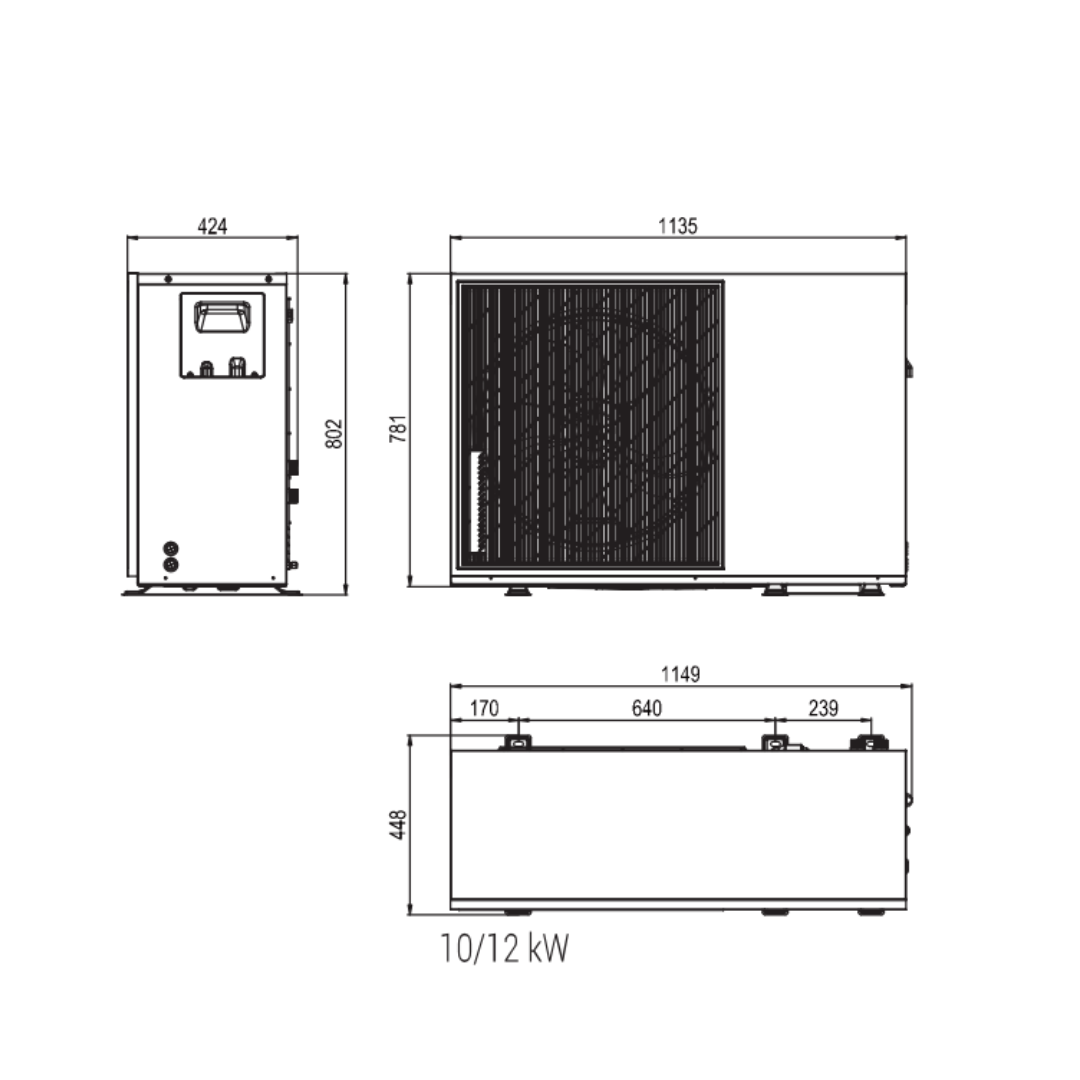 Pompe à chaleur monobloc air/eau ETNA 12 kW - Monophasé - 
