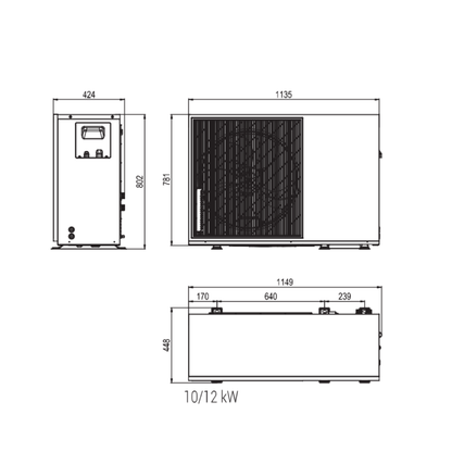 Pompe à chaleur monobloc air/eau ETNA 12 kW - Monophasé - 