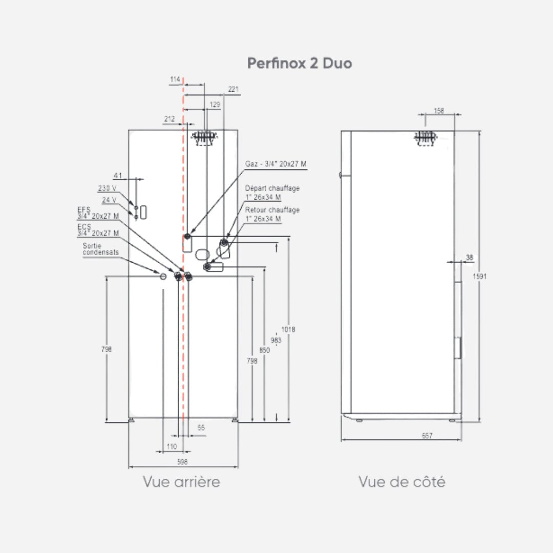 PERFINOX 2 DUO 24 - Chaudière condensation sol gaz - Atlantic #21816
