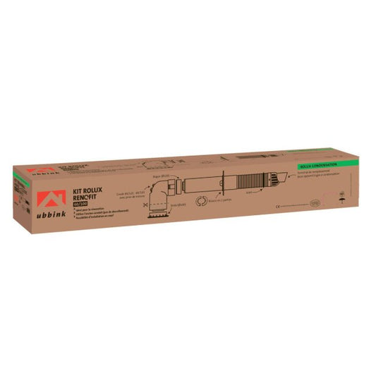 Terminal horizontal Rolux Renofit 80 / 125 avec coude 60 / 100 - Autres #229412