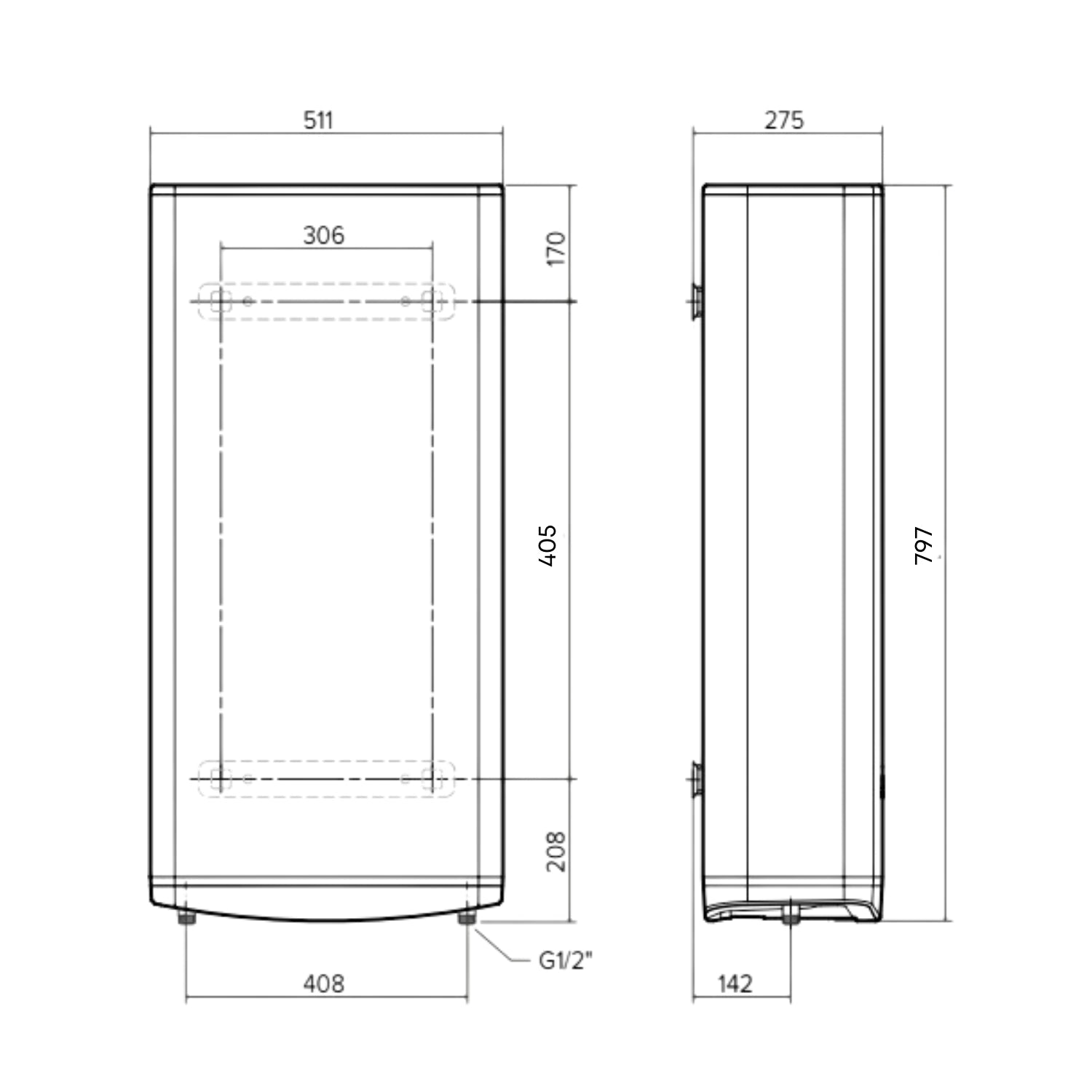 VELIS PRO DRY WIFI 45L - Chauffe - eau électrique plat stéatite multiposition - Ariston #3100951