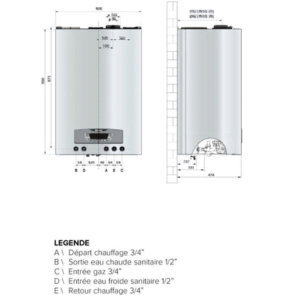 Chaudière à condensation CLAS B ONE MAX 25 kW - Ariston #3301613