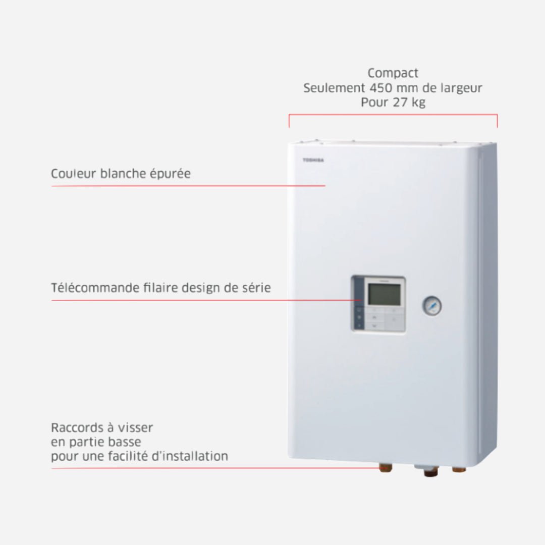 Estia murale 6kW - Pompe à chaleur air - eau - Bi - bloc #HWT - 601HW - E + HWT - 601XWHM6W - E