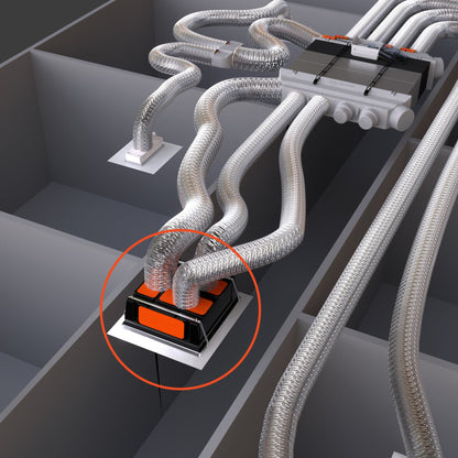 Plénum modulable de 500x400 mm avec 3 piquages et obturateurs - #PM500X400