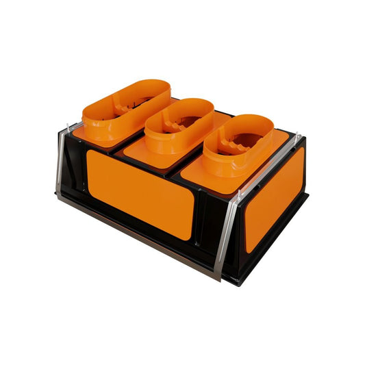 Plénum modulable 600x400 mm avec 3 piquages et obturateurs - #PM600X400