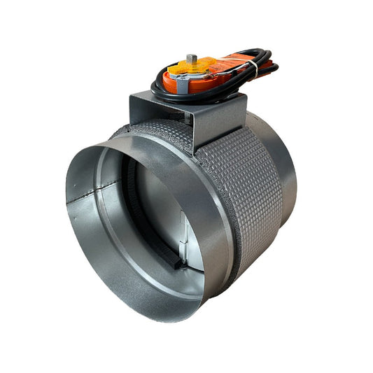 Registre motorisé acier galvanisé Ø200 mm avec servomoteur 24 volts - #REGIMOTO200 - 24V