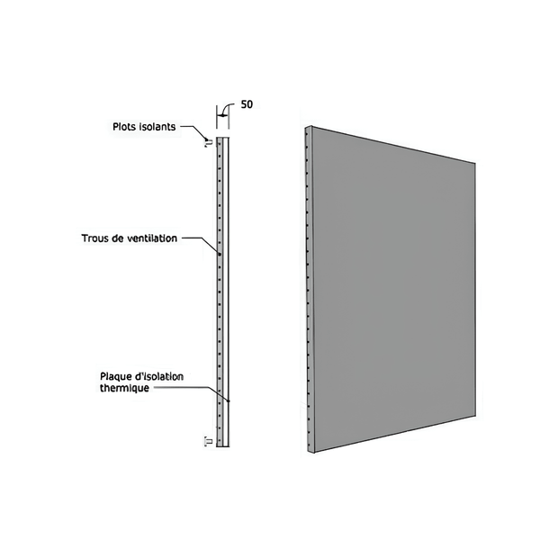 Protection murale Morvan pour poêle 800 x 1200 mm noir sablé - 527520