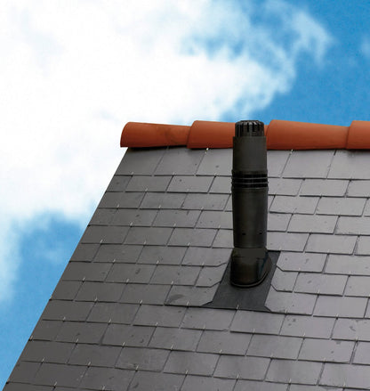 terminal vertical rolux condensation 5g ø80/125 mm noir pour chaudières