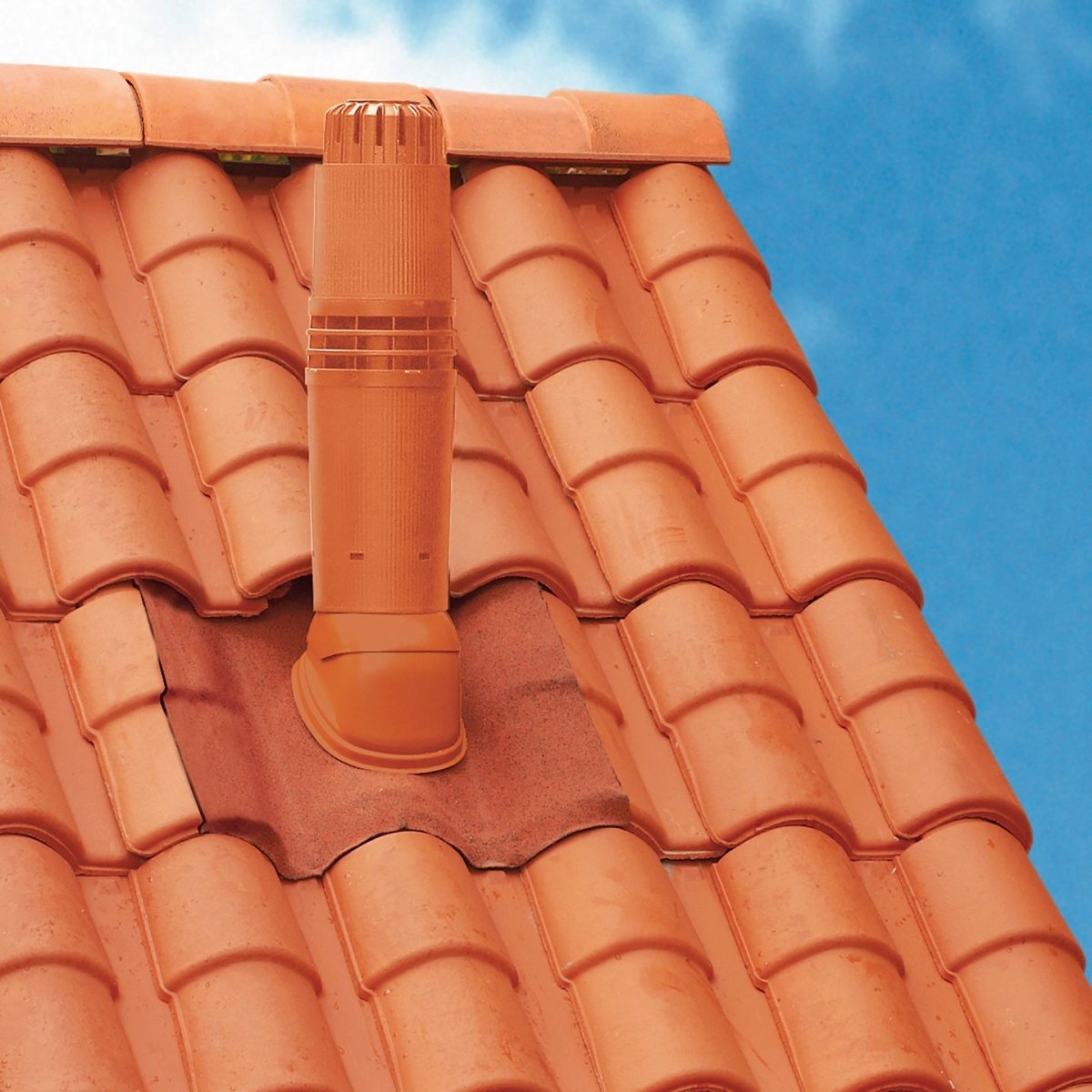 terminal vertical rolux condensation 5g ø80/125 mm ocre pour chaudière