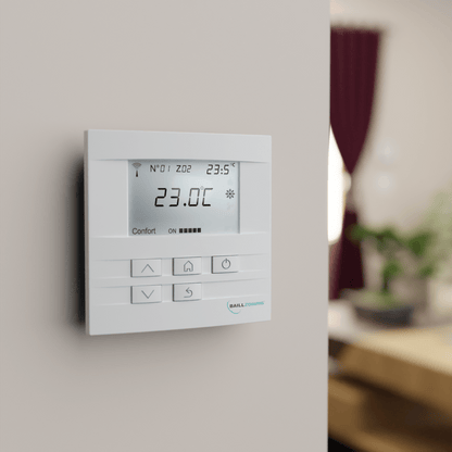 Thermostat radio de régulation blanc sans fil pour chauffage pièce
