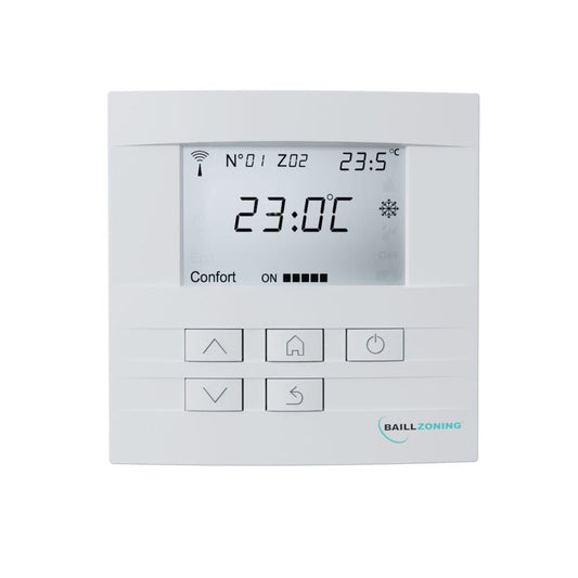 Thermostat radio de régulation blanc sans fil pour chauffage pièce
