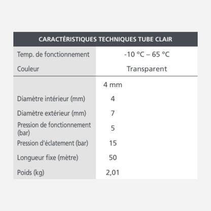 Tube d'évacuation de condensats 4x7 mm (50m) - Condensats #AX5210